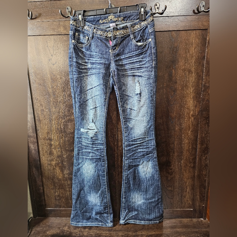 Almost Famous Blue Boot Cut Jeans with Vintage Moto Flair